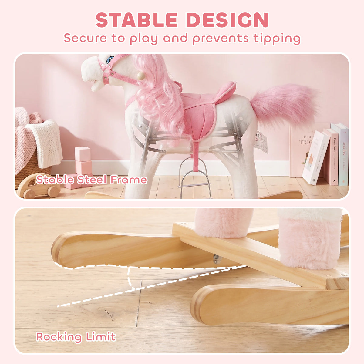 AIYAPLAY Rocking Horse in White