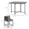 Outsunny 4-Seater Rattan Cube Garden Furniture Set with Cushions - Charcoal Grey