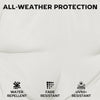 Outsunny Set of 6 Outdoor Seat Cushions with Machine Washable Cover, Water Repellent Seat Cushions Cream White