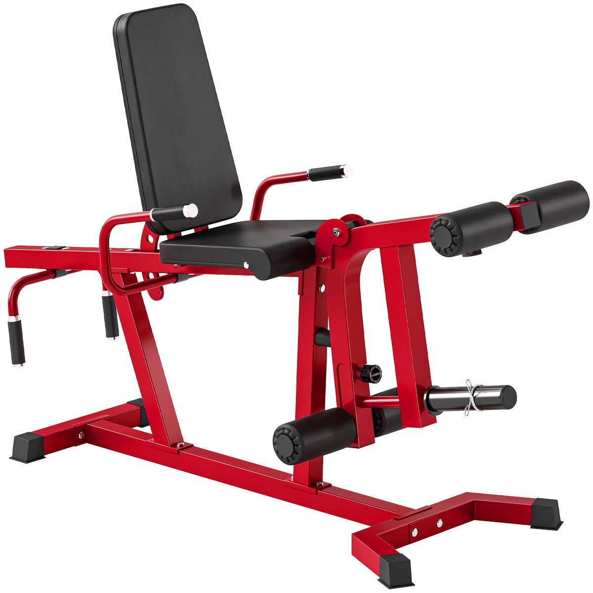 SPORTNOW 3-in-1 Leg Extension and Curl Machine, 300kg Heavy Duty Adjustable Weight Bench with Leg Developer, Red