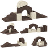 AIYAPLAY 7 Piece Kids Soft Play Set with Detachable Cover, Baby Indoor Climb and Crawl Foam Toy for Toddlers, Preschoolers, Brown