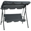 Outsunny 3 Seater Garden Swing Chair, Outdoor Swing Chair with Adjustable Canopy, Mental Frame & Cushions, Grey