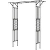 Outsunny Garden Arch, PE-Coated Steel Arbour Trellis for Climbing Plants, Rose Arch, 180 x 40 x 215 cm, Black
