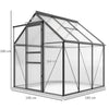 Outsunny 190 x 190cm Walk-In Polycarbonate Greenhouse