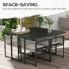 Outsunny Five-Piece Metal Dining Set, with Folding Back Chairs, Light Grey