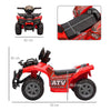 HOMCOM 6V Kids Electric Ride on Car Toddlers Quad Bike All Terrain Vehicle Toy With Music for 18-36 months Red