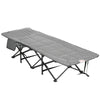 Outsunny Foldable Camp Bed, Padded Patio Camping Bed with Carry Bag, Magazine Bag and Cup Holder for Outdoor, Garden, Black