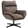 HOMCOM Accent Chair with 360 Swivel Armchair for Living Room with Padded Cushion Dark Brown