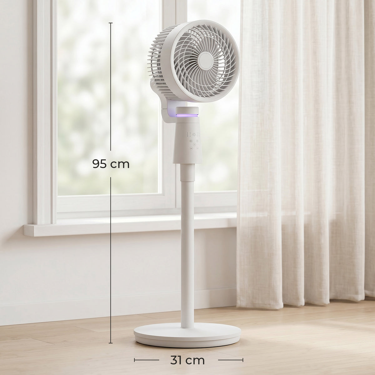 HOMCOM Pedestal Air Circulation Fan with Oscillating in White
