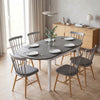 HOMCOM 4-6 Person Wooden Drop-Leaf Table - Grey