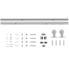 HOMCOM Sliding Door Hardware Kit Smooth Quiet 304 Stainless Steel for 180cm Track Sliver Tone