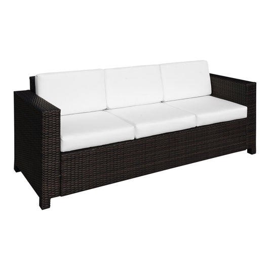 Outsunny 3 Seater Rattan Sofa in Brown