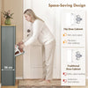 HOMCOM Slim Shoe Cabinet, Narrow Shoe Cupboard with 3 Flip Drawers, Adjustable Shelves for 18 Pairs of Shoes, Light Grey