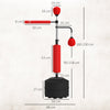 HOMCOM 4-in-1 Boxing Punching Bag, Freestanding with 2 Speed Bals, 360 Reflex Bar, 160-230cm Adjustable Height, Red