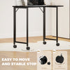 HOMCOM Folding Small Desk on Wheels - Black Wood Effect