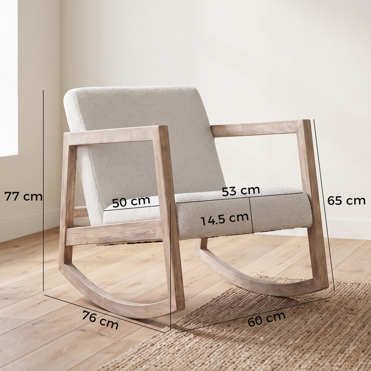 HOMCOM Rocking Chair in Cream White