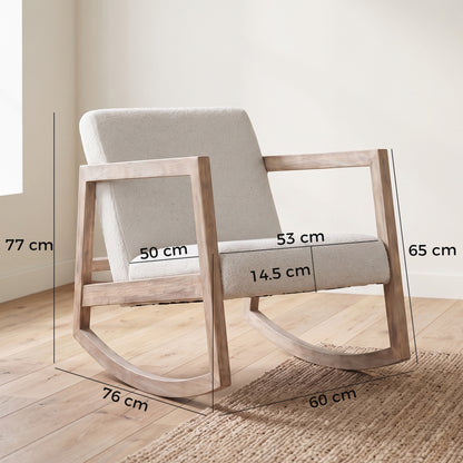 HOMCOM Rocking Chair in Cream White