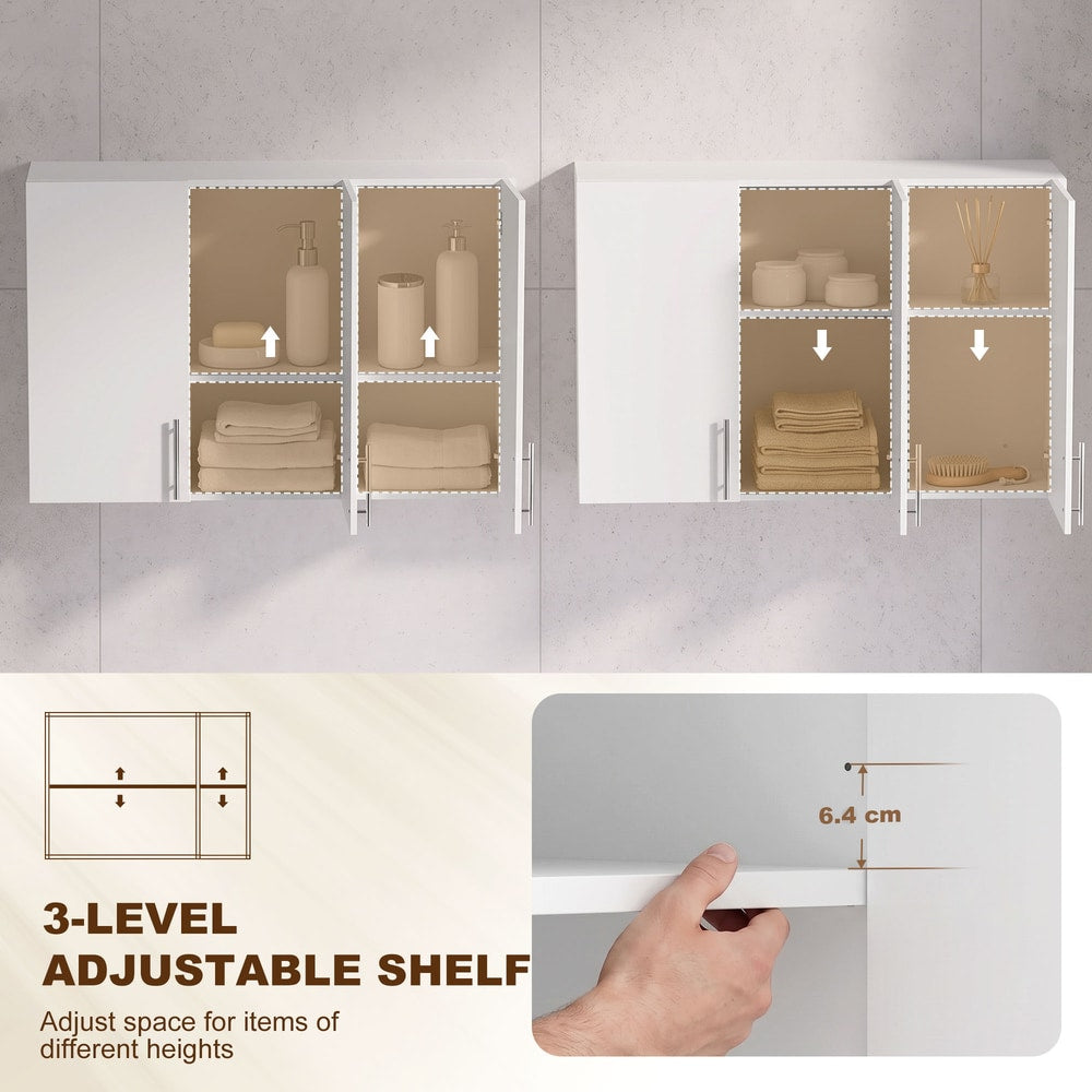 HOMCOM Bathroom Wall Cabinet in White