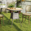 Outsunny 70 cm Wood-Effect Rattan Garden Table - Natural Wood Finish