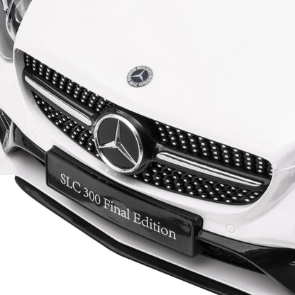 HOMCOM Benz SLC 300 Licensed 12V Kids Electric Ride On, with Music, Remote Control, LED Headlights, Horn, White
