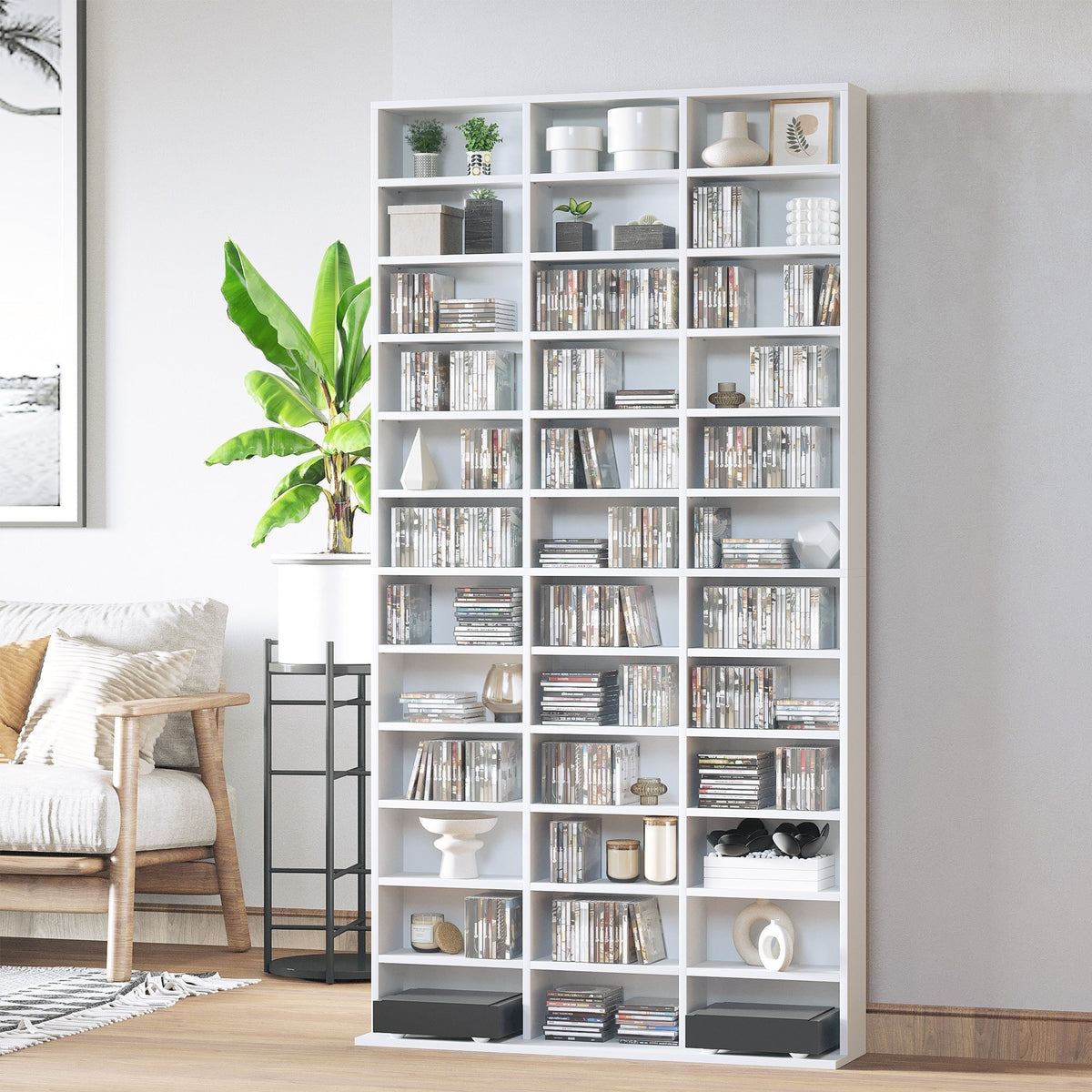 HOMCOM 33 Adjustable Compartment Storage Unit - White