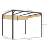 Outsunny 3 x 3m Aluminium Pergola, with Retractable Roof and Wall - Khaki