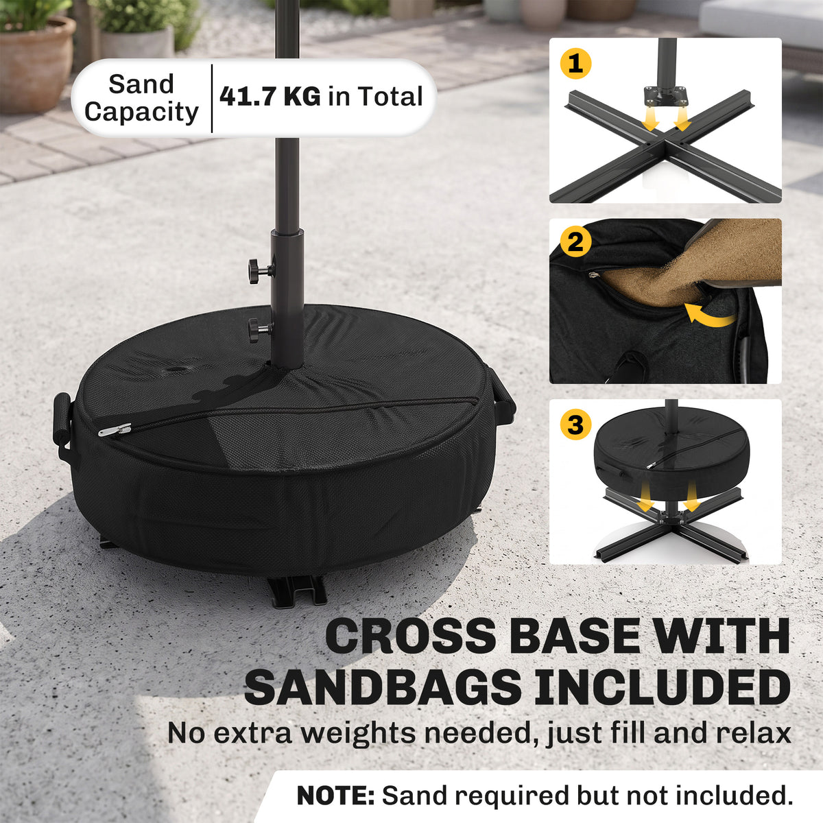 Outsunny 2.7 m Garden Parasol Umbrella in Black