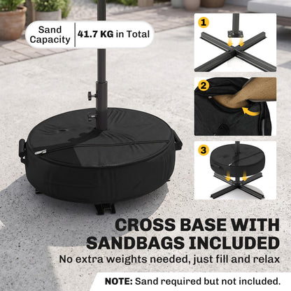 Outsunny 2.7 m Garden Parasol Umbrella in Black