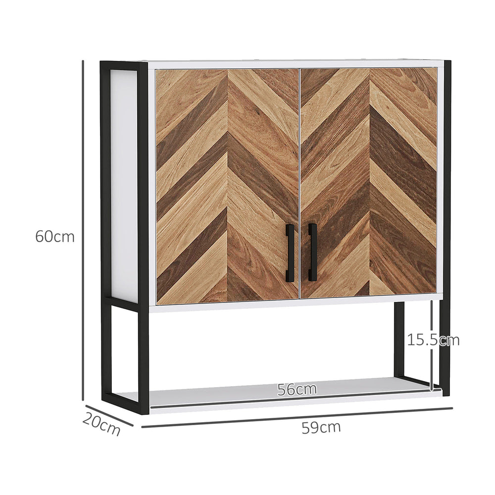 HOMCOM Bathroom Cabinet Wall Mounted in Walnut Brown