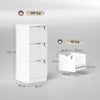 HOMCOM Filing Cabinet, Fluted Vertical File Cabinet with 3 Lockable Drawers and Hanging Rails, White