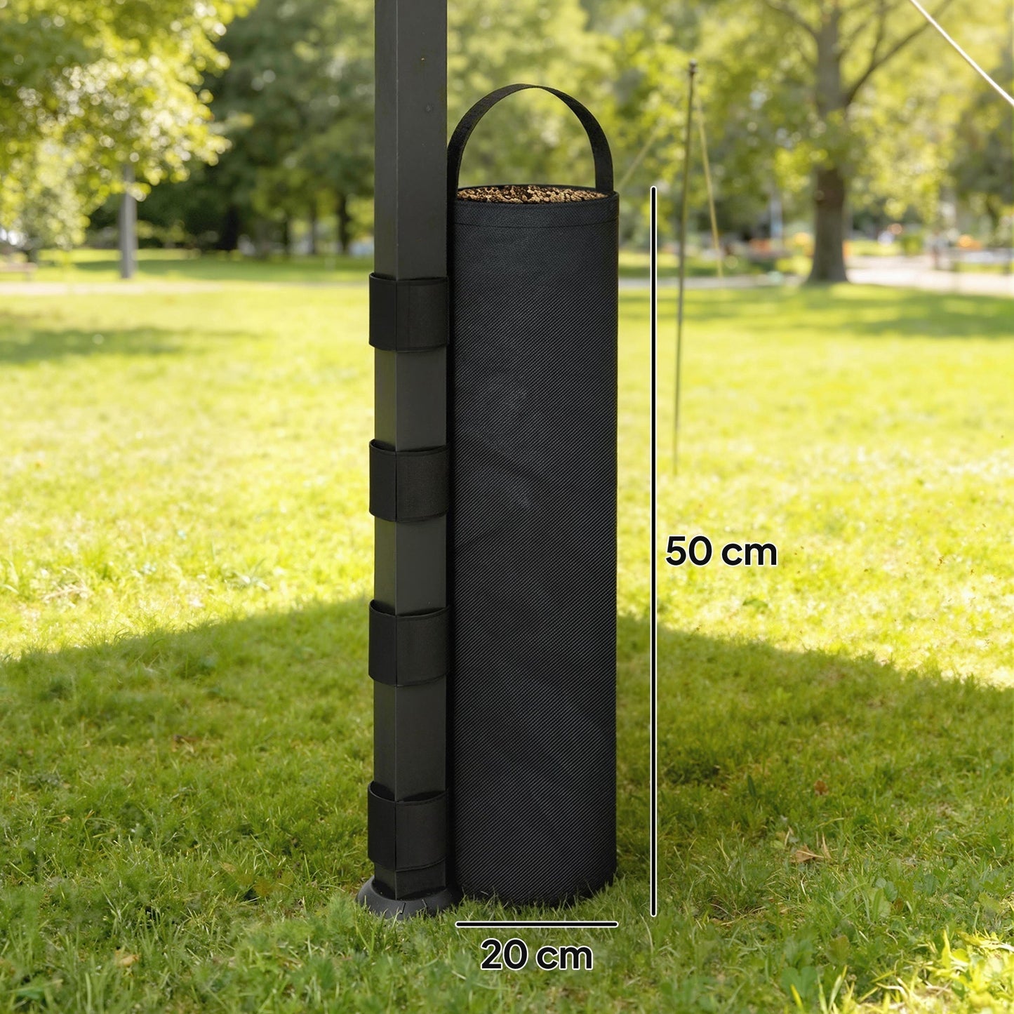 Outsunny 8 Pack Gazebo Sand Weights Bags, 40 kg 600D Heavy Duty Sand Bags Sandbags for Canopy Tent Legs, Without Sand, Black