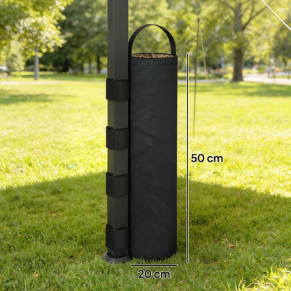 Outsunny 8 Pack Gazebo Sand Weights Bags, 40 kg 600D Heavy Duty Sand Bags Sandbags for Canopy Tent Legs, Without Sand, Black