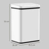 HOMCOM 40L Sensor Bin with Soft-Close Lid, Stainless Steel Automatic Touchless Motion Sensor Kitchen Bin, White