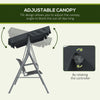 Outsunny 3 Seater Swing Chair, Garden Swing Bench with Adjustable Tilting Canopy, Breathable Mesh Seat and Heavy Duty Metal Frame for Patio, Garden, Dark Grey