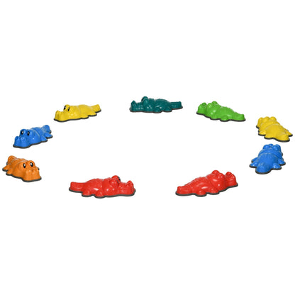 ZONEKIZ 9PCs Kids Stepping Stones arranged in a circle on a white background