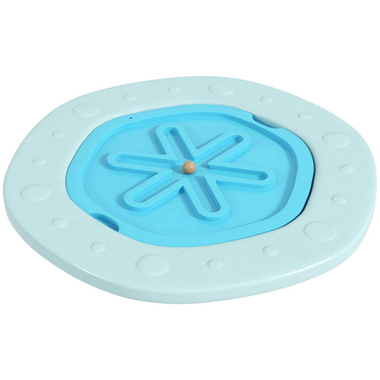 ZONEKIZ Two-In-One Balance Board, a blue kids wobble board with a central wooden ball and textured surface