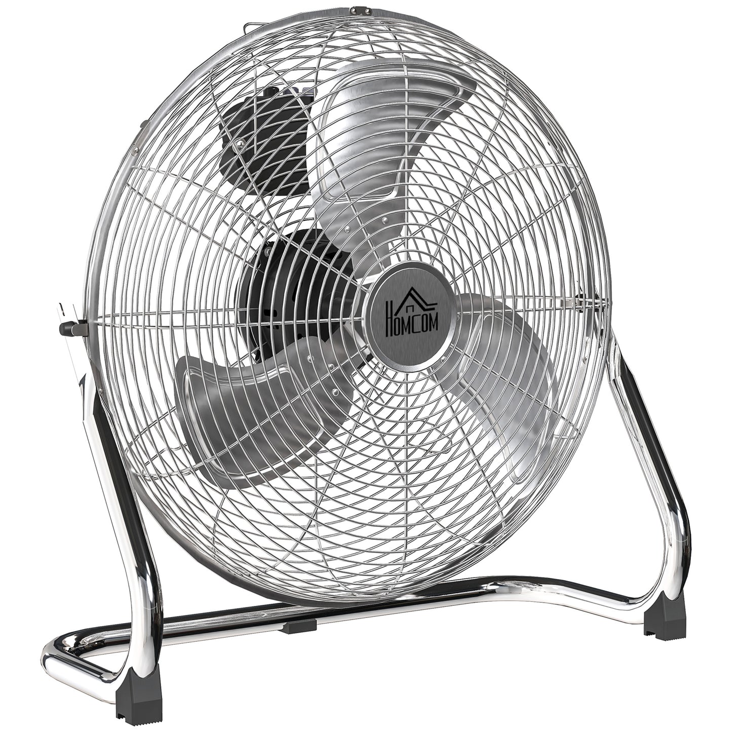 HOMCOM Metal Desk Fan with 3 Speeds & 120√Ç¬∞ Adjustable Tilt - Silver