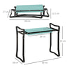 Outsunny 2 In 1 Garden Kneeler Seat Kneeling Pad Support Bench Foldable Knee Protector, Green