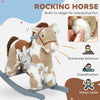 AIYAPLAY Baby Rocking Horse, Plush Animal Rocker with Realistic Sound and Toy, Rocking Toy Chair for Kids Aged 2-5, Brown