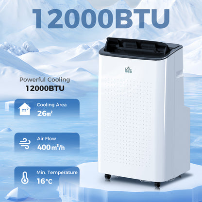 HOMCOM 12000 BTU App-Controlled Mobile Air Conditioner in White