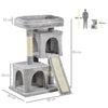 PawHut Cat Tree for Indoor Cats 81cm Cat Scratching Post Scratch Board Kitten Tower Climbing Frame Grey