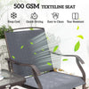 Outsunny Glider Rocking Chair & Table Set 2 Single Seaters Rocker Garden Swing Chair Patio Furniture Bistro Set Grey