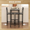 HOMCOM 3-Piece Bar Table Set with 2 Stools, Industrial Breakfast Bar Set with Footrest, Backrest for Dining Room, Small Space